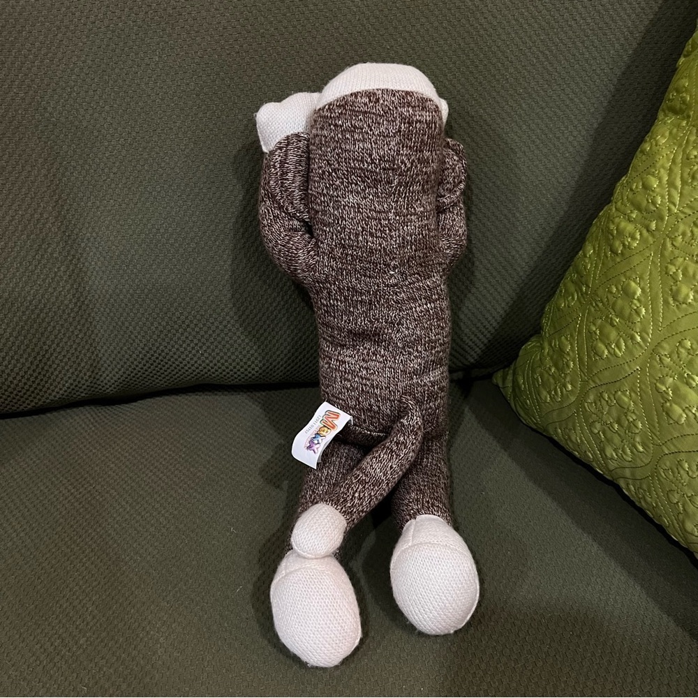 Maxx The Sock Monkey Stuffed Animal Plush Knit 2011 See No Evil Heathered Brown - Picture 2 of 6